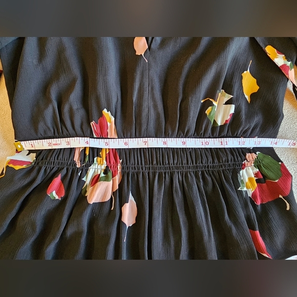 Madewell Tie Front 3/4 Sleeve Mini Dress Drifting Flowers Women's Sz 0 - Picture 7 of 14